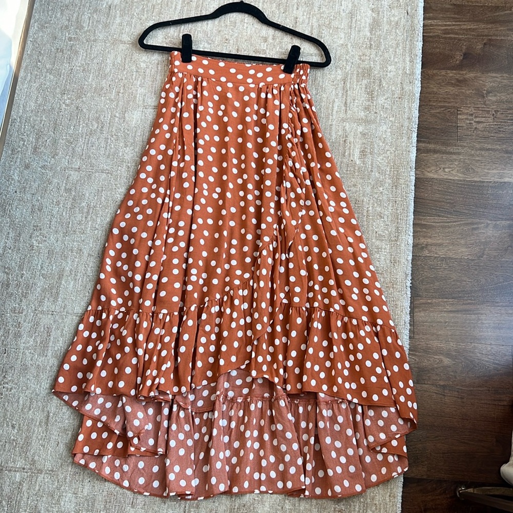 Maje Brown Polka Dot Skirt